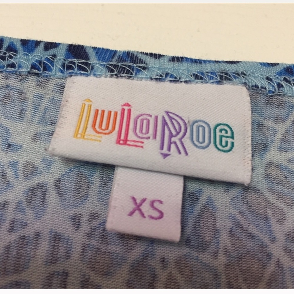 LuLaRoe Printed Blue Irma XS - Picture 4 of 7